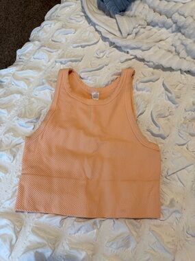 Nikibiki Women's Peach Ribbed Cropped Tank Top